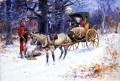 Navidad vieja en Nueva Inglaterra 1918 Charles Marion Russell Navidad